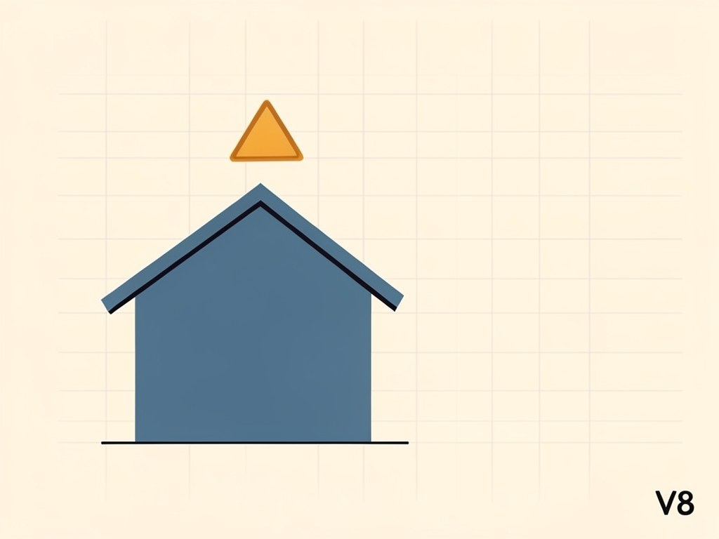 An illustration of a house with a small warning triangle above it, representing important information and caution.