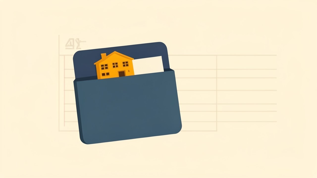 An illustration of a wallet with a small house inside, representing affordability and budgeting.