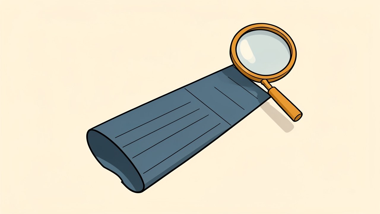 An illustration of a receipt with a magnifying glass, representing closing costs and fees.